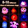 Halloween Party Favors for Kids Adults 50Pcs Halloween Treats Toys Bulk Light Up Rings Gifts Flashing LED Glow In The Dark Party Supplies Goodie Bag Fillers Stuffers Non Candy Treats Prizes Decorations view 2