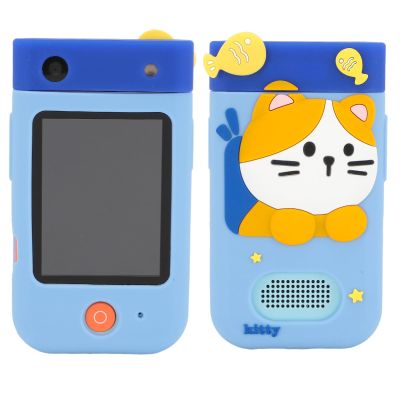 48MP 1080P HD Kids Smart Phone, 2.8in Touchscreen Camera with Autofocus, 180 Rotating Lens, Music Player, Games, Voice Recorder, for Boys Girls, with Carton Stickers (Blue Bear)