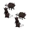 4 pcs Spooky Black Plastic Squeaking Mice Rats Scary Creepy Halloween Home Party Decor 3.5x3.5x5in Halloween Fake Rat Mouse Prank Party Toys Mice Fake Pranks Rats Squeezable Spooky Creepy Prop Decor view 1