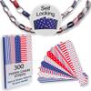 300 USA-Themed Paper Chain Strips for Crafting. No Glue or Tape Needed. Kid Friendly & Family Fun. 10 Stars-and-Stripes Patterns. Over 50 Feet of Paper Chains for Party Decorations (Stars and Stripes) view 1