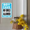 8"x12" Aluminum Sign, Boy Cave Signs No Girls Allowed Except Mom Sign, Blue Metal Sign for Little Man Cave Bedroom Living Room Wall Decor view 3