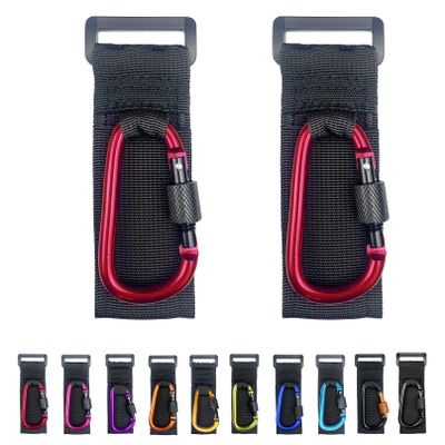 [Upgrade]Baby Stroller Hook with Locking, Carry 30 lbs per Stroller Clip, Baby Stroller Accessories & Car Seat Hook for Hanging Diaper Bag, Golf, Shopping and Pet Cart (2 Pcs + Nylon + Red)