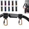 [Upgrade]Baby Stroller Hook with Locking, Carry 30 lbs per Stroller Clip, Baby Stroller Accessories & Car Seat Hook for Hanging Diaper Bag, Golf, Shopping and Pet Cart (2 Pcs + Nylon + Red) view 2