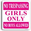 12"x16" Aluminum Sign, No Trespassing Girls Only Sign, No Boys Allowed Sign Girls Rule Pink Metal Sign for Girls Cave Bedroom Kids Room Decor view 1