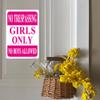 12"x16" Aluminum Sign, No Trespassing Girls Only Sign, No Boys Allowed Sign Girls Rule Pink Metal Sign for Girls Cave Bedroom Kids Room Decor view 3