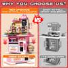 33.8IN - 70PCS Kids Kitchen Playset with Sound & Light - Cooking Stove with Steam, Play Sink and Toy Kitchen Accessories - Pretend Kitchen Play Food Toys for Kids Boys Girls - Toddler Play Kitchen Set view 3
