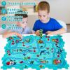 25PCS Puzzle Racer Kids Car Track Set, Rail Car Puzzle Track Ocean Themed Series, Puzzle Track Car Play Set, Toddler Puzzle Track Car, Educational Puzzle Toys Gifts for Kids Boys and Girls view 3