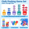 Arovan Montessori Toys for 1 Year Old - Cloth Fishing Game with Stacking Cups Toddler Toys for One Year Old Boy Girl First Birthday Gift - Sorting Learning Baby Toy 12-18 Months 1 2 Year Old view 2