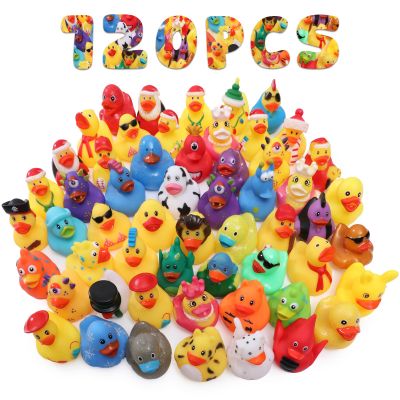 120 Pcs Rubber Ducks Assorted Plastic Christmas Rubber Duck for Cruise Ducks Ducking Bath Pool Toys Duck Party Favors Cruise Ships Hiding Christmas Stocking Stuffers for Kids Teens