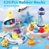 120 Pcs Rubber Ducks Assorted Plastic Christmas Rubber Duck for Cruise Ducks Ducking Bath Pool Toys Duck Party Favors Cruise Ships Hiding Christmas Stocking Stuffers for Kids Teens view 3