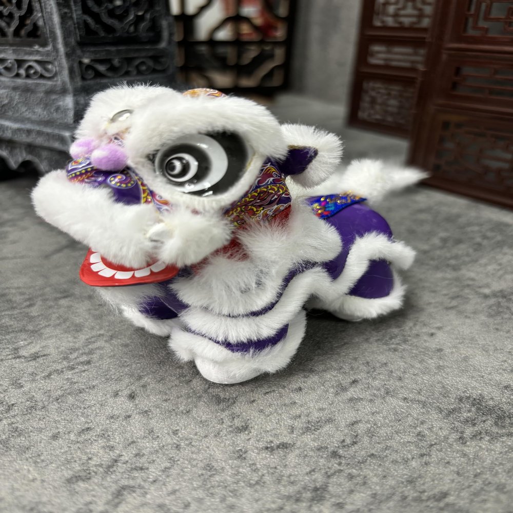 XINPDPSO Handcrafted Traditional Chinese Lion Dance Decoration with a More Adorable Design, Designed to Stand Upright, Suitable for Both car and Indoor Decoration. (Purple)