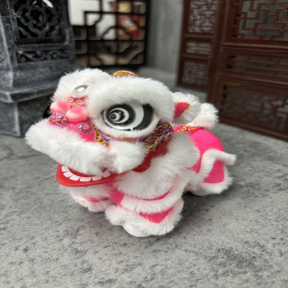 XINPDPSO Handcrafted Traditional Chinese Lion Dance Decoration with a More Adorable Design, Designed to Stand Upright, Suitable for Both car and Indoor Decoration. (Pink)