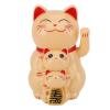 Fortune Cat Ornament Solar Powered Hand Waving Luck Happiness for Car Desktop (Yellow) view 1