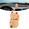Fortune Cat Ornament Solar Powered Hand Waving Luck Happiness for Car Desktop (Yellow) view 2
