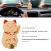 Fortune Cat Ornament Solar Powered Hand Waving Luck Happiness for Car Desktop (Yellow) view 3