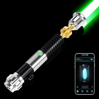 ELESKOCO Smooth Swing Dueling Lightsaber, APP Control Infinite RGB 16 Colors Light Saber with 16 Sound Fonts - Motion Control OBW Blue Lightsabers Metal Hilt for Adults