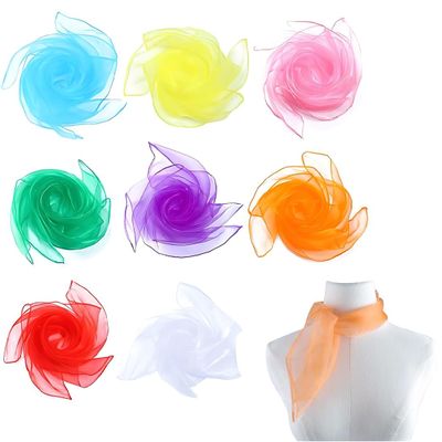 8 Pieces Coloured Handkerchiefs for Children 45 x 45 cm Juggling Scarves Coloured Bandanas Dance Handkerchiefs Gymnastics for Dancing Magic Party Decoration (8 Colours)