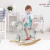 Qaba Rocking Horse, Kids Rocking Animal, Elephant Rocker with Realistic Sounds, Plush Ride on Toy for Years 2-4, Gray view 2