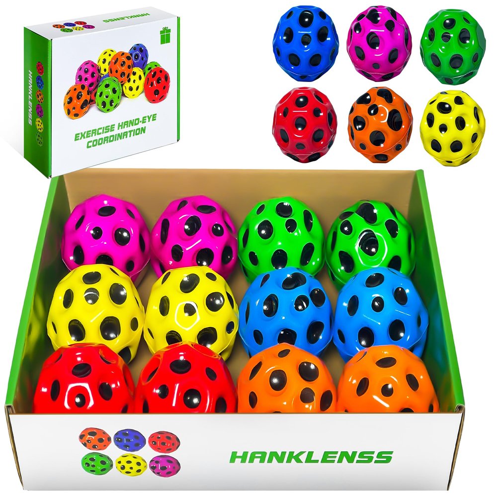 HANKLENSS Space Bouncy Ball - Super Bouncy Balls for Kids - Big Bouncy Balls for Athlete Training and Sensory Play - Extreme High Bouncing Ball