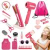 23 Pcs Hair Salon Girls Toys Kids Pretend Play Toys Toddler Dress Up Beauty Salon Set Stylist Kit with Hairdryer Flat Apron Scissors Curling Accessories Girl Gifts (with Storage Bag) view 1