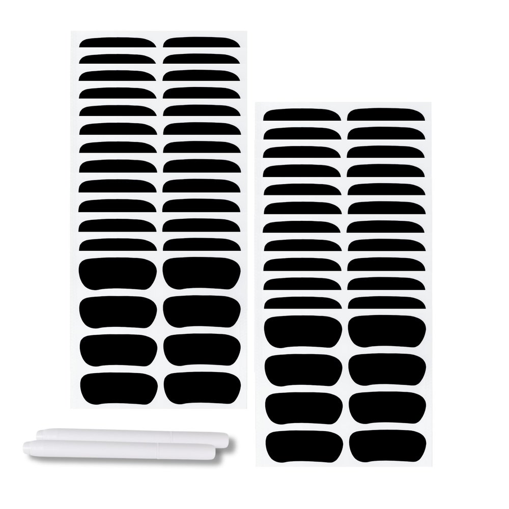 100 Pairs Sports Eye Black Stickers Set for Softball, Football, Lacrosse, Baseball Party Favors - Eye Stickers with 2 Pencils for Party Game Day Sports Supplies (Black)