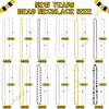 New Years Necklace Accessories, 100PCS New Years Eve Bead Necklaces Party Supplies 2026, 12 Kinds HAPPY NEW YEAR Star Necklace Bulk, Black Gold Silver Bead Necklace 2026 for New Year Decorations view 2