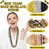 New Years Necklace Accessories, 100PCS New Years Eve Bead Necklaces Party Supplies 2026, 12 Kinds HAPPY NEW YEAR Star Necklace Bulk, Black Gold Silver Bead Necklace 2026 for New Year Decorations view 3