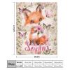 Artsadd Personalized Baby Blankets for Boys Girls with Name Custom Fox Floral Name Blanket for Kids Baby Customized Toddler Receiving Blankets Baby Gifts for Infant Newborn Birthday Christmas L view 2