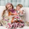 Artsadd Personalized Baby Blankets for Boys Girls with Name Custom Fox Floral Name Blanket for Kids Baby Customized Toddler Receiving Blankets Baby Gifts for Infant Newborn Birthday Christmas L view 3