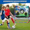 2-in-1 Football Target Toss Game,Soccer Football Games for Kids,Indoor Soccer Ball, 0utdoor Toys for Kids 8-12 with 2 Footballs & 2 Soccer Balls, Backyard Games,Party Family Game view 3