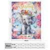 Artsadd Personalized Baby Blankets for Boys Girls with Name Custom Elephant Floral Name Blanket for Kids Baby Customized Toddler Receiving Blankets Baby Gifts for Infant Newborn Birthday Christmas S view 2