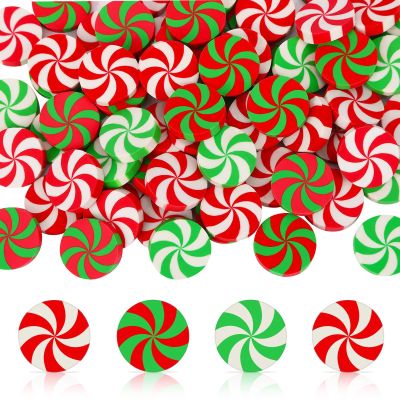 JUNEBRUSHS 65Pcs Large Christmas Erasers for Kids Bulk, Cute Candy Cane Pencil Erasers Novelty Holiday Erasers for Student Classroom Rewards Christmas Prizes Gifts Stocking Stuffers