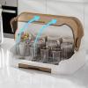2024 Baby Bottle Storage, Dustproof Baby Bottle Drying Rack, Cover and Removable Drain Tray, Portable Baby Bottle Rack Dryer, Reusable Bottle Rack Holder for Baby, for Bottle Accessories (A, L) view 2