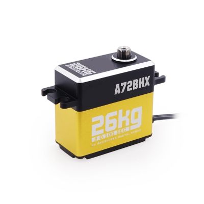 1 Pcs A72BHX 26KG High Torque High Speed High Voltage Brushless Metal Gear Digital Steering Servo Motor for 1/10(Gold)