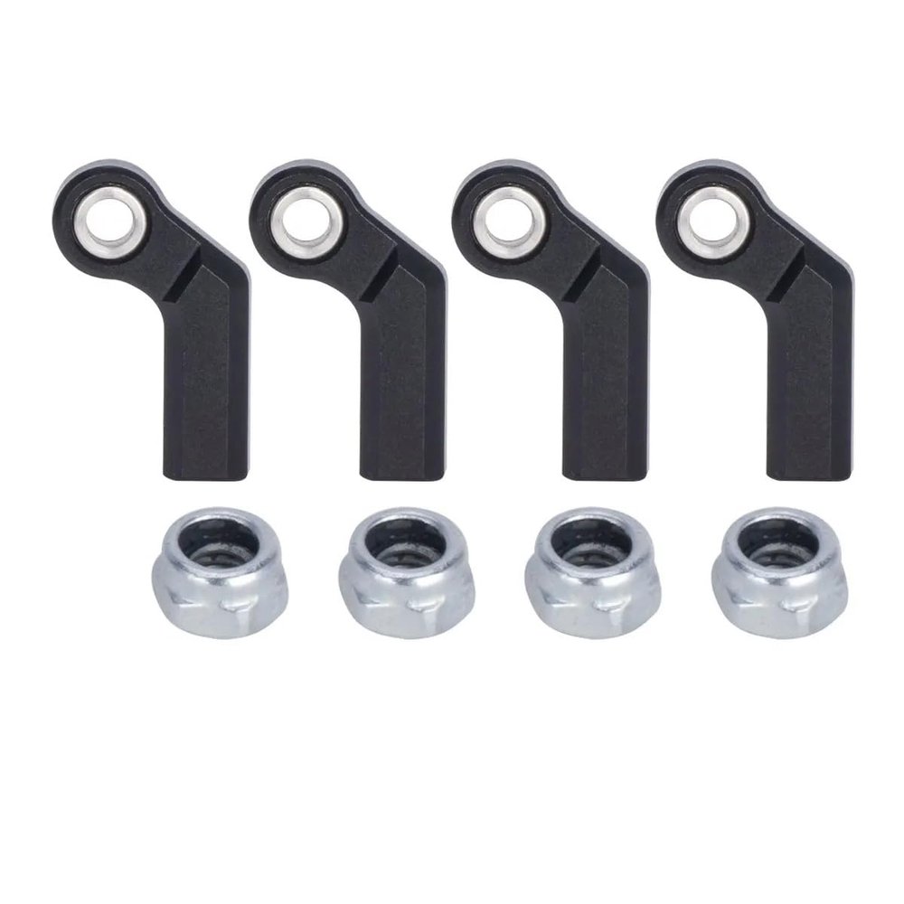 1/10 RC Crawler Rod Ends,4pcs M4 Aluminum Chassis Link Steering Rod Straight Rod Ends/Bend Rod Ends for 1/10 RC Crawler SCX10 TRX4 Capra VS4-10 Wraith (Bend 7mm Black)