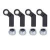 1/10 RC Crawler Rod Ends,4pcs M4 Aluminum Chassis Link Steering Rod Straight Rod Ends/Bend Rod Ends for 1/10 RC Crawler SCX10 TRX4 Capra VS4-10 Wraith (Bend 7mm Black) view 1