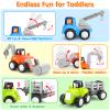 ORWINE Inertia Trucks Toy Cars, Early Educational Baby Boy Toys 18 Months, Push and Go Cars Gifts for Boys & Grils, 4PCS Construction Vehicles for Toddler Outdoor & Indoor view 2