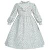 FCCAM Prairie Colonial Dress Girls Long Sleeve Pioneer Dress Costume Floral Pioneer Girl Laura Ingalls Wilder Green L view 2