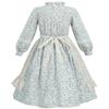 FCCAM Prairie Colonial Dress Girls Long Sleeve Pioneer Dress Costume Floral Pioneer Girl Laura Ingalls Wilder Green L view 3