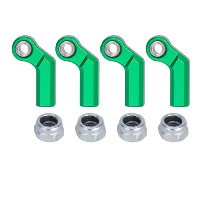 1/10 RC Crawler Rod Ends,4pcs M4 Aluminum Chassis Link Steering Rod Straight Rod Ends/Bend Rod Ends for 1/10 RC Crawler SCX10 TRX4 Capra VS4-10 Wraith (Bend 7mm Green)