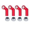 1/10 RC Crawler Rod Ends,4pcs M4 Aluminum Chassis Link Steering Rod Straight Rod Ends/Bend Rod Ends for 1/10 RC Crawler SCX10 TRX4 Capra VS4-10 Wraith (Bend 7.5mm Red) view 1
