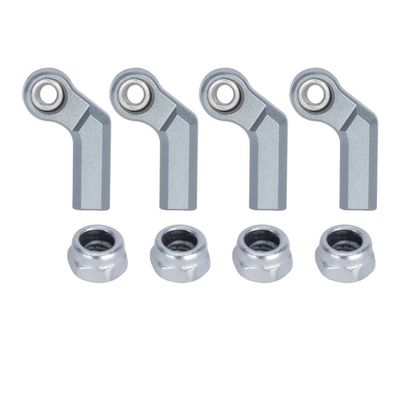 1/10 RC Crawler Rod Ends,4pcs M4 Aluminum Chassis Link Steering Rod Straight Rod Ends/Bend Rod Ends for 1/10 RC Crawler SCX10 TRX4 Capra VS4-10 Wraith (Bend 7.5mm Titanium)