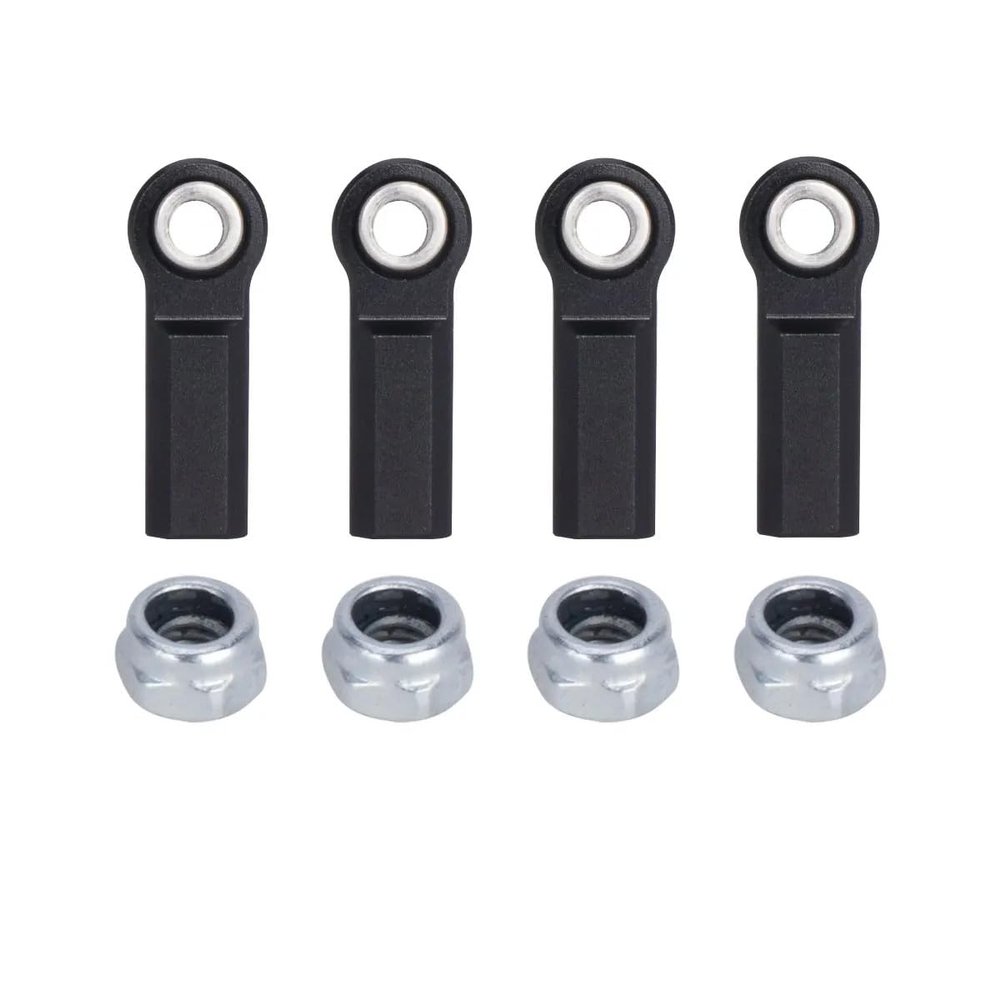 1/10 RC Crawler Rod Ends,4pcs M4 Aluminum Chassis Link Steering Rod Straight Rod Ends/Bend Rod Ends for 1/10 RC Crawler SCX10 TRX4 Capra VS4-10 Wraith (Straight 7mm B)