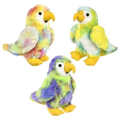 9" Pastel Multi-Colored Parrot Stuffed Animal Toys - Set of 3 Stuffed Animals Parrots, Forest & Twelfth Great as Decor for Home, Kid's Bedroom, Living Room, Cuddle Buddy, Stuffed Parrot Toy (Set of 3)