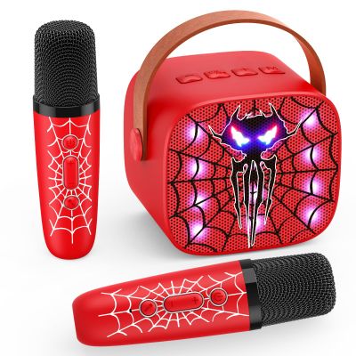 Karaoke Machine Toys for Kids Ages 3-12: Mini Portable Bluetooth Speaker with 2 Wireless Microphones LED Light Christmas Birthday Gifts for Boys Girls Toddlers 3 4 5 6 7 8 9 10 Year Old Boy Girl Kid