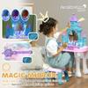 Qaba Kids Vanity Set with Mirror and Stool, Castle Design Makeup Table with Light, Music, Hair Dryer, 18 Accessories, Girls Pretend Play Toys for 3-6 Years, Multicolor view 3