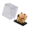 EVGATSAUTO Solar Powered Mini Lucky Cat Cute Solar Waving Cat Lucky Wealth Welcoming Cat Home Car Decoration (Yellow) view 2
