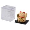 EVGATSAUTO Solar Powered Mini Lucky Cat Cute Solar Waving Cat Lucky Wealth Welcoming Cat Home Car Decoration (Yellow) view 3