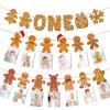 First Birthday Gingerbread Decorations with Christmas Photo Banner for Party Decorations view 1