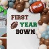 First Year Down Decal - Football Birthday Backdrop Sign, Boy 1st Birthday Party Decor view 4